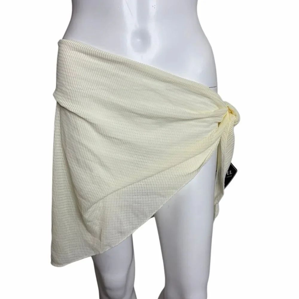 Zaful Elegant Cream Bathing Suit Cover Up Skirt